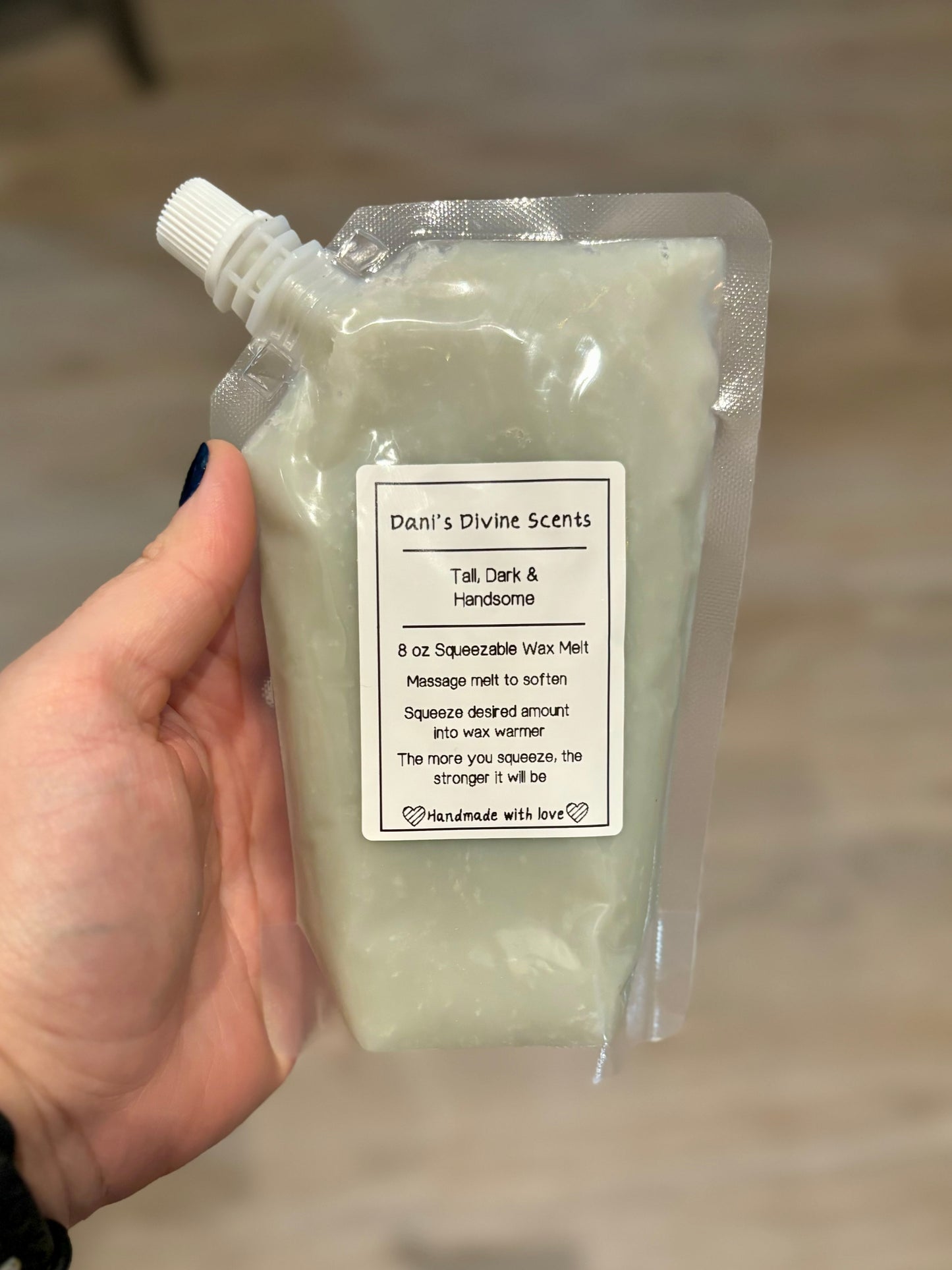 Tall, Dark, and Handsome Comparison Squeezable Wax Melt